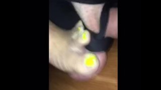 Asian feet crushing cheaters nuts and stomped balls