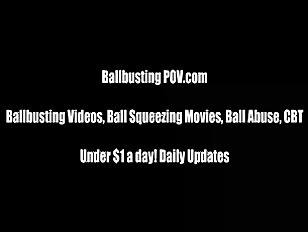 Ballbusting and kicks from two femdom