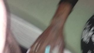 Black girl hitting my dick and balls 3