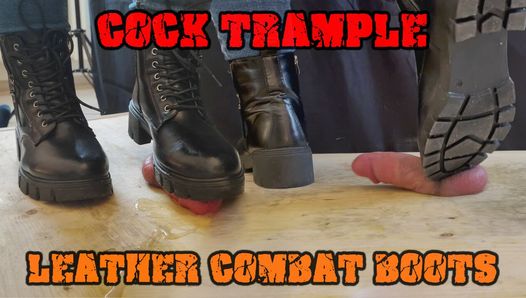 Crushing his Cock in Combat Boots Black Leather – CBT Bootjob with TamyStarly – Ballbusting, Femdom