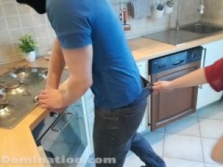 Hot Crazy Wife Crush Your Nuts in the Kitchen - Ballbusting, Femdom, CBT, Knee Squeeze Milf - D-0044